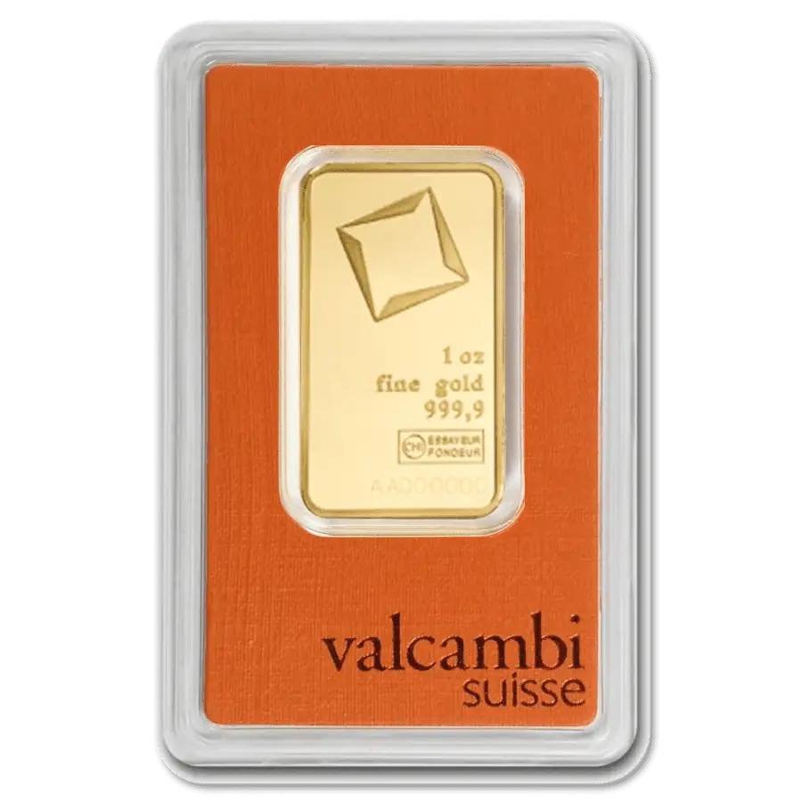 Lingot or 1 once valcambi suisse Lingot Or 1 oz Valcambi – Image 1